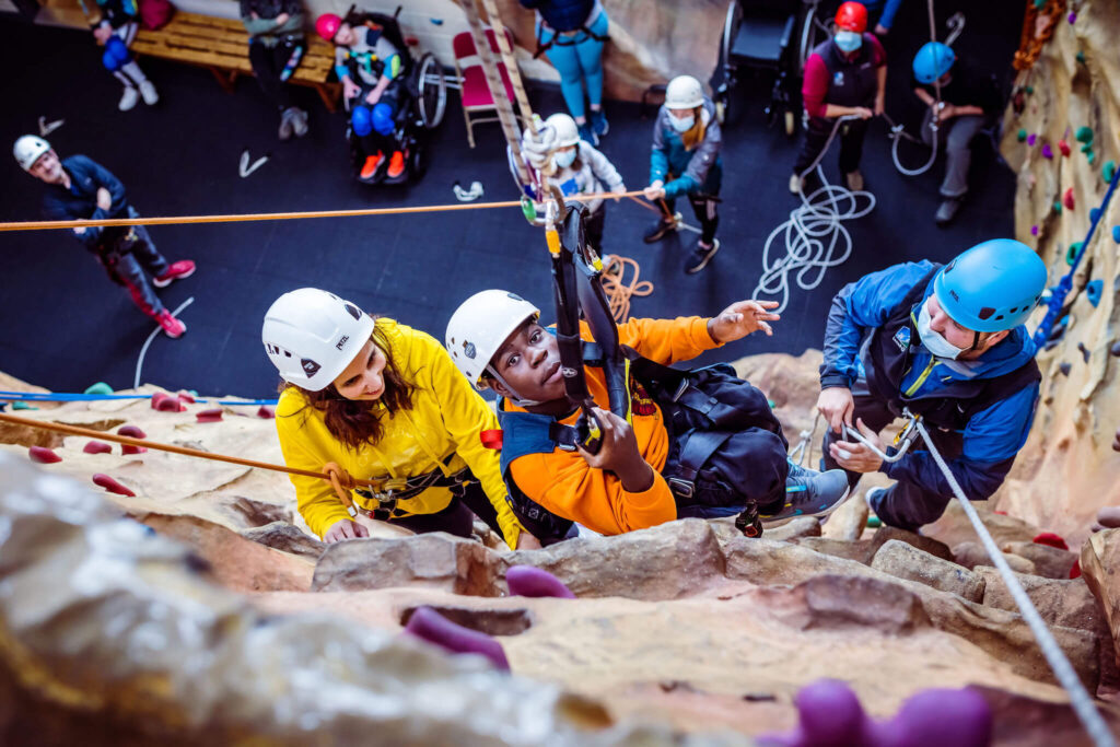 Indoor rock climbing at Bendrigg