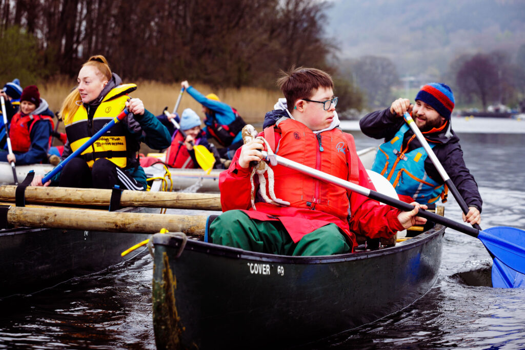 Visitors at Bendrigg canoeing