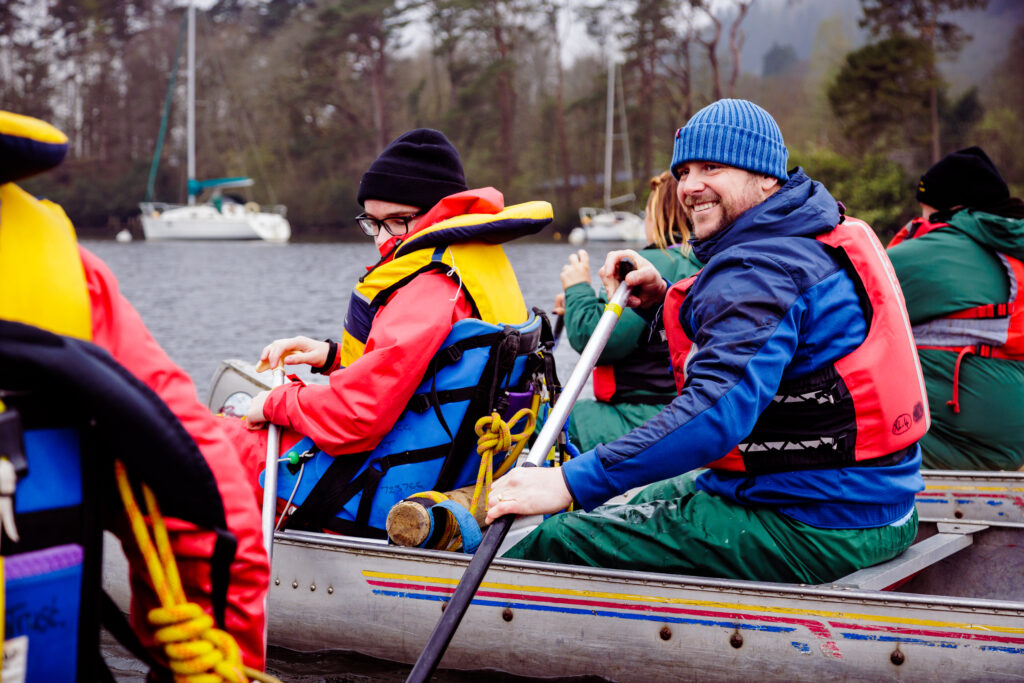 A group at Bendrigg canoeing